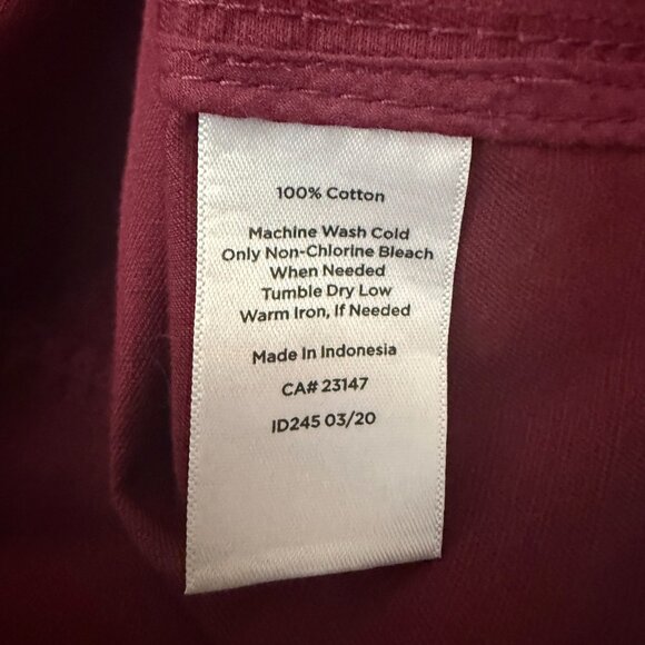 Talbots Petite MP Cotton Twill Safari Utility Jacket Burgundy Drawstring Waist - Picture 11 of 14